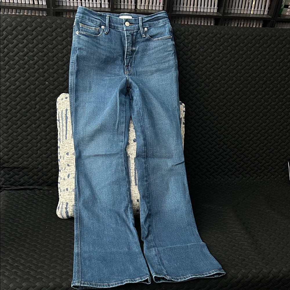 Good American Classic Blue Wide Leg Jeans